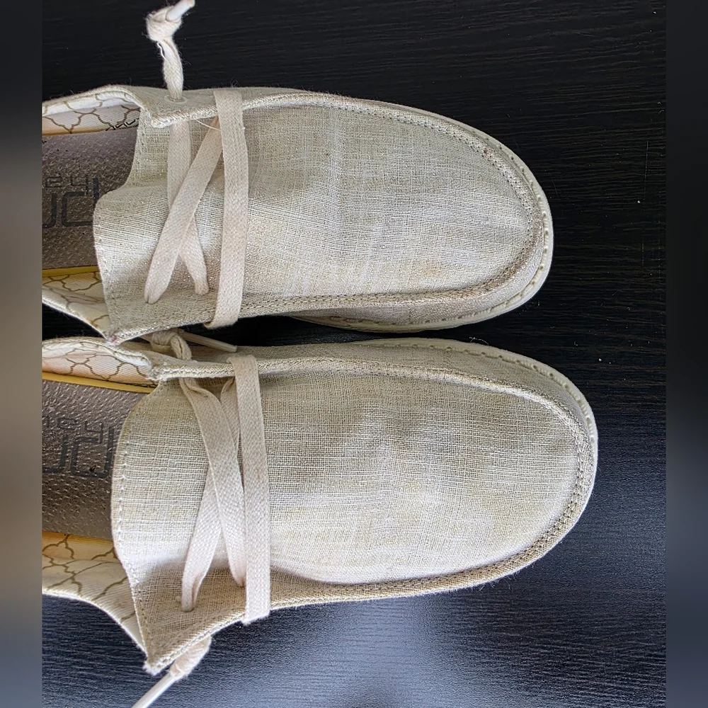 Hey Dude Wendy Sparkling Gold Women's Canvas Lightweight Shoes Loafers Size 8 - Picture 7 of 14